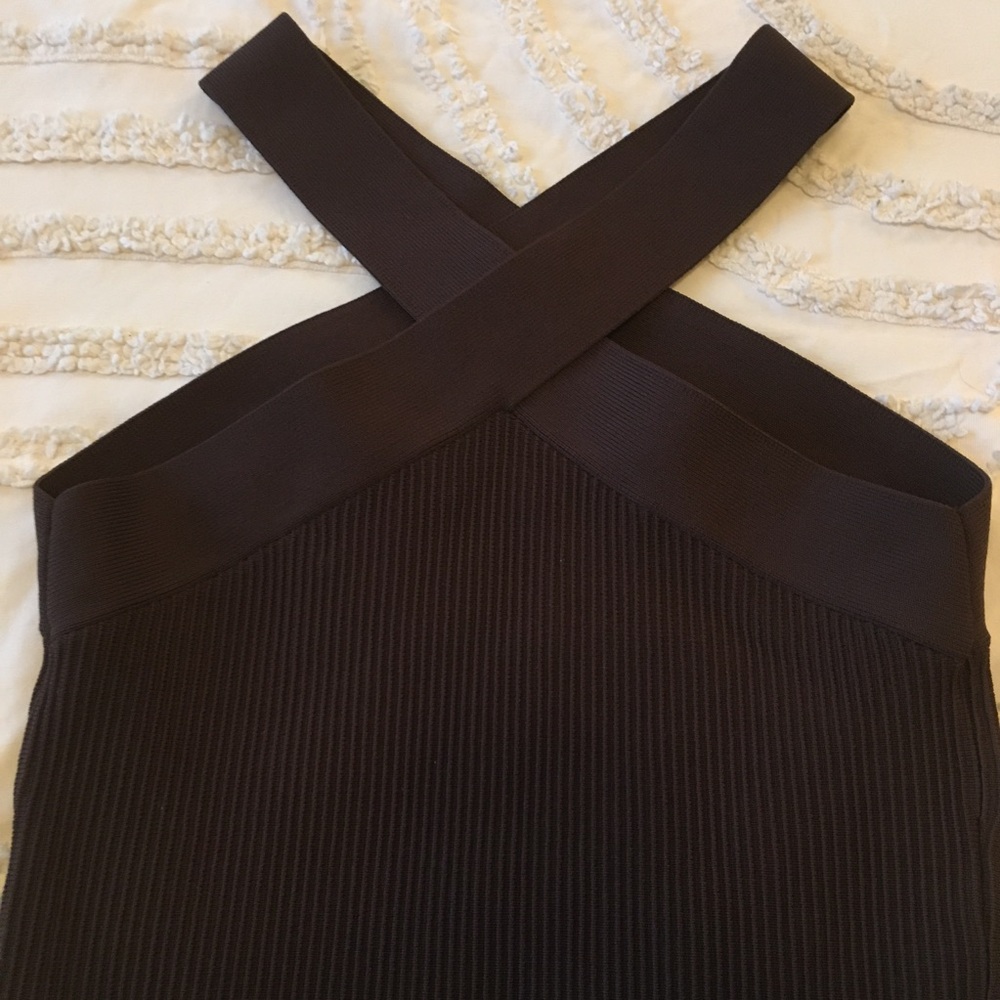 ARITZIA BABATON SMALL Elegant Brown Halter Dress - Picture 4 of 5